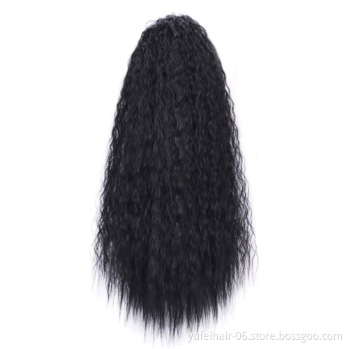 2020 New Arrival Brazilian Straight/Kinky Curly Human Hair Drawstring Ponytail With Clips in For Black Women
